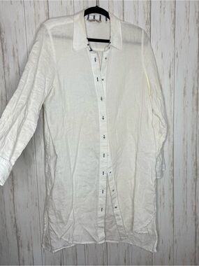 Soft Surroundings 100% linen white tunic dress Large